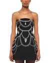 Simkhai Arta Strapless Crystal-embellished Cady Mini Dress In Black