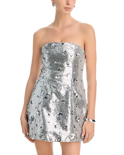 Simkhai Arta Bustier Sequin Dress In Metallic