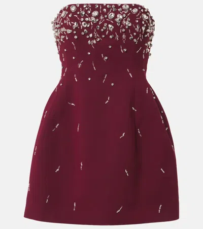 Simkhai Arta Embellished Crêpe Corset Minidress In Burgundy