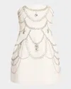 Simkhai Arta Embellished Strapless Mini Dress In White