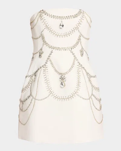 Simkhai Arta Embellished Strapless Mini Dress In White