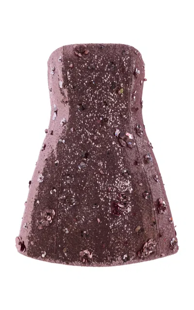 Simkhai Arta Sequined Bustier Mini Dress In Pink