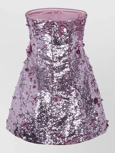 Simkhai Arta Strapless Bustier Floral Mini Dress In Pink