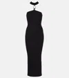 Simkhai Arya Strappy Halter Ribbed Midi Dress In Black