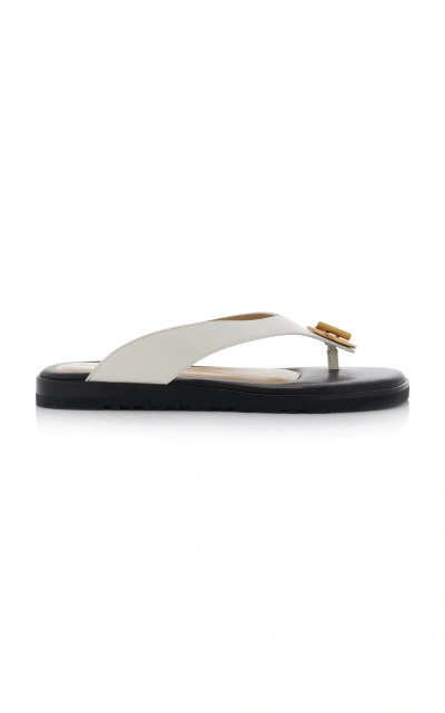 Simkhai Asher Leather Thong Sandals In White