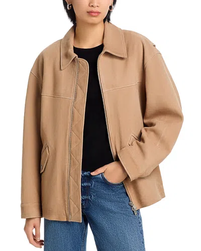 Simkhai Aslan Leather Jacket In Brown