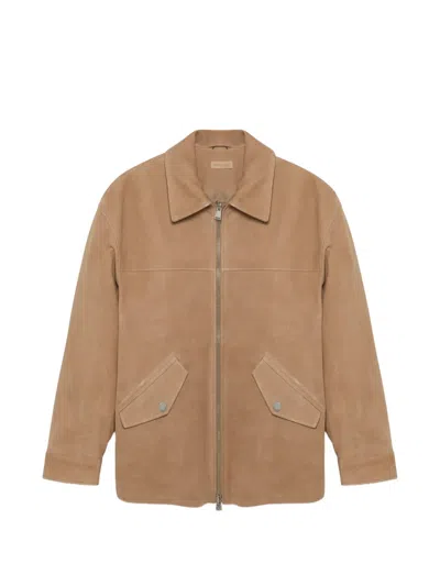 Simkhai Aslan Suede Leather Jacket In Brown