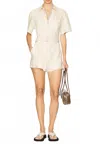 Simkhai Aspen Linen-blend Romperx In Beige In Neutral