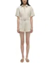 Simkhai Aspen Linen-blend Romper In Neutral
