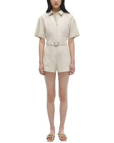 Simkhai Aspen Linen-blend Romper In Neutral