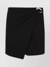 Simkhai Asymmetrical Draped Mini Skirt In Black