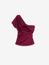 Simkhai Women's Phoebe Draped Satin Top In Cranberry In Purple