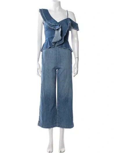 Pre-owned Simkhai Asymmetrical Jumpsuit In Blue
