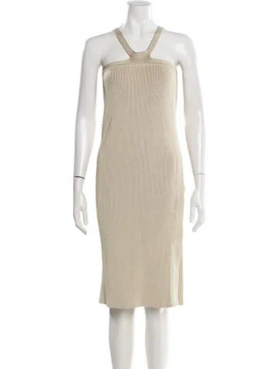 Pre-owned Simkhai Asymmetrical Knee-length Dress In Yellow