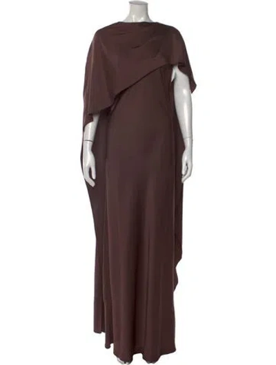 Pre-owned Simkhai Asymmetrical Long Dress In Brown