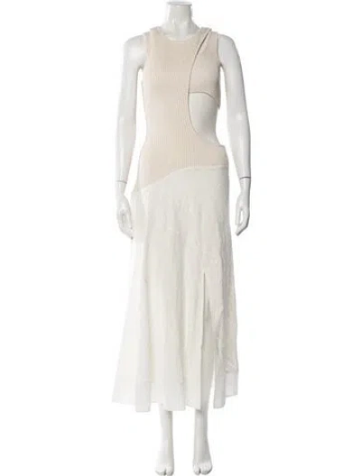 Pre-owned Simkhai Asymmetrical Long Dress In White