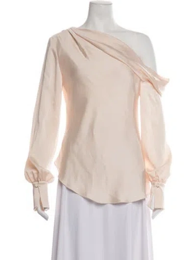 Pre-owned Simkhai Asymmetrical Long Sleeve Blouse In Neutrals