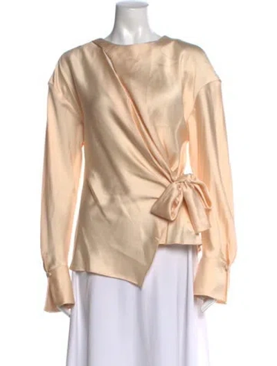 Pre-owned Simkhai Asymmetrical Long Sleeve Blouse In Pink