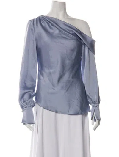 Pre-owned Simkhai Asymmetrical Long Sleeve Blouse In Purple