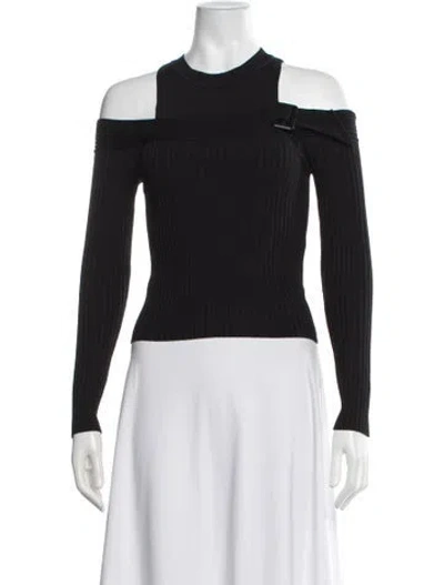 Pre-owned Simkhai Asymmetrical Long Sleeve Top In Black