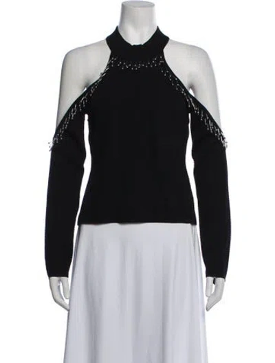 Pre-owned Simkhai Asymmetrical Long Sleeve Top In Black