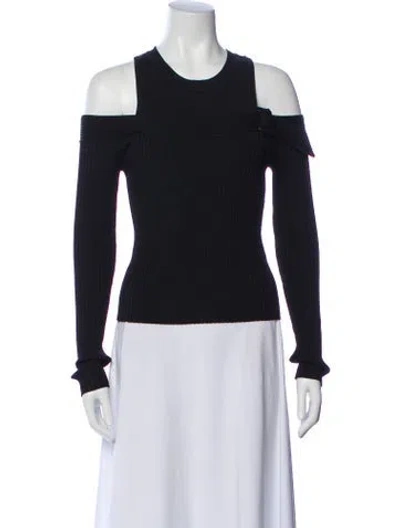 Pre-owned Simkhai Asymmetrical Long Sleeve Top In Blue