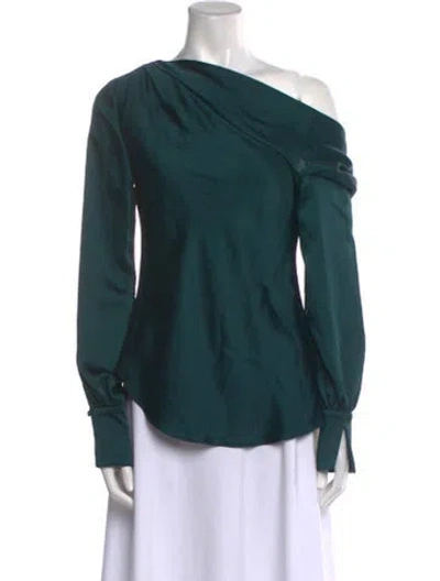 Pre-owned Simkhai Asymmetrical Long Sleeve Top W/ Tags In Green
