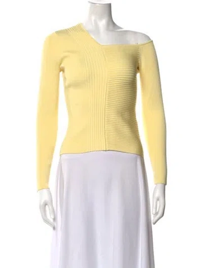Pre-owned Simkhai Asymmetrical Long Sleeve Top In Yellow