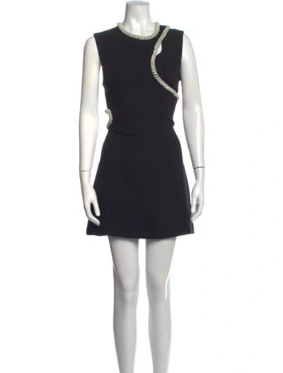 Pre-owned Simkhai Asymmetrical Mini Dress In Black