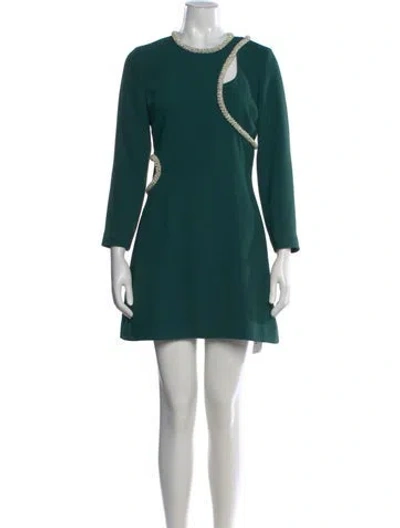 Pre-owned Simkhai Asymmetrical Mini Dress In Green