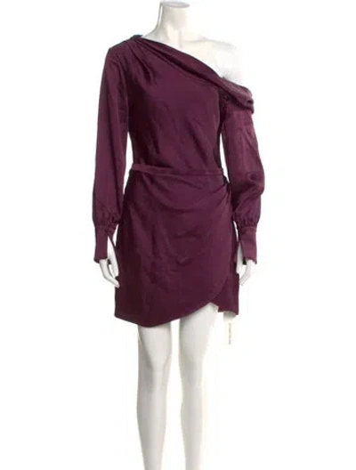 Pre-owned Simkhai Asymmetrical Mini Dress In Purple