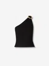 Simkhai Asymmetrical Ribbed Top In Black