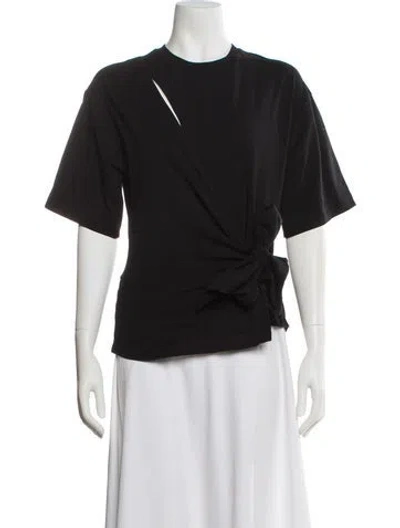 Pre-owned Simkhai Asymmetrical Short Sleeve Top In Black