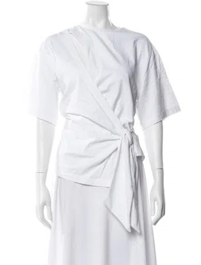 Pre-owned Simkhai Asymmetrical Short Sleeve Top In White
