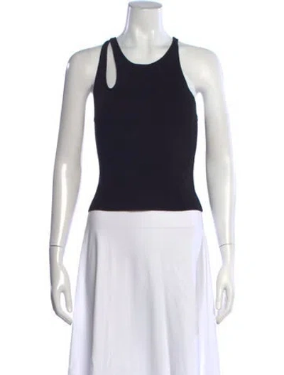 Pre-owned Simkhai Asymmetrical Sleeveless Crop Top In Black
