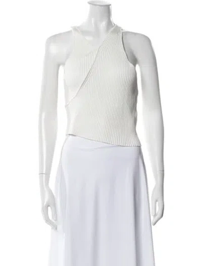 Pre-owned Simkhai Asymmetrical Sleeveless Crop Top In White