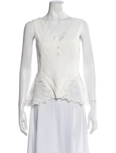 Pre-owned Simkhai Asymmetrical Sleeveless Top In White