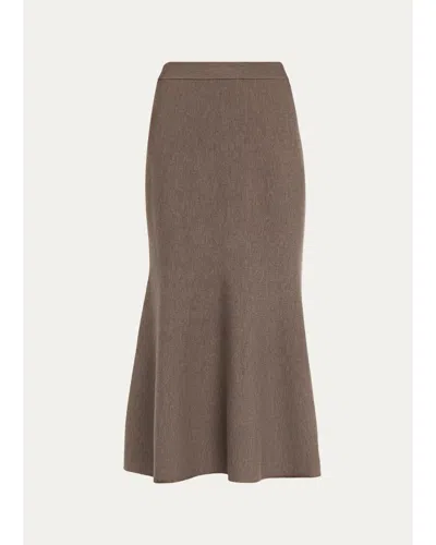 Simkhai Atwood Merino Wool Mermaid Midi Skirt In Brown