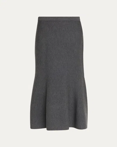 SIMKHAI ATWOOD WOOL TRUMPET MIDI SKIRT