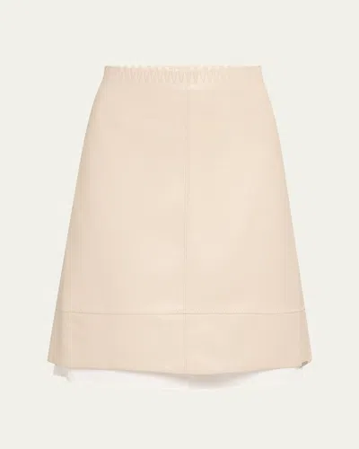 Simkhai Aubria Layered Faux Leather Skirt In Sand