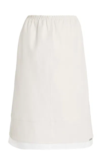 Simkhai Aubria Vegan Leather Midi Skirt In Off-white