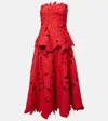 Simkhai Audrey Peplum Lace Midi Dress In Red