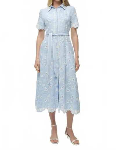 Simkhai Audria Belted Midi Dress In Tidepool Multi In Blue