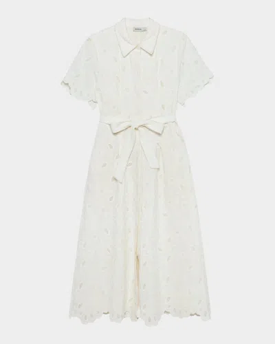 Simkhai Audria Belted Midi-shirtdress In White