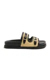 Simkhai Aura Raffia Combo Pool Slide In Black