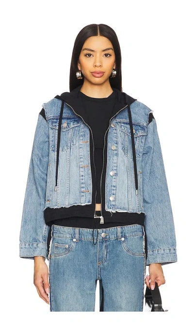 Simkhai Austin Hoodie Combo Jacket In Malibu Multi