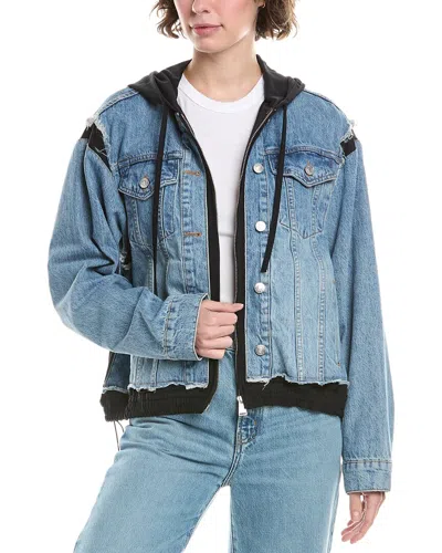 SIMKHAI SIMKHAI AUSTIN HOODIE COMBO WOOL-BLEND JACKET