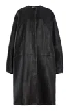 Simkhai Autumn Lambskin Long Jacket In Black