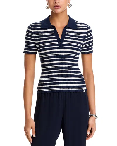 Simkhai Averie Knit Polo Top In Blue