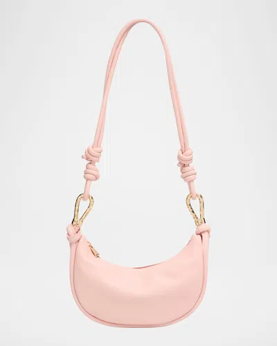 Simkhai Avery Curved Leather Crossbody Bag In Pink